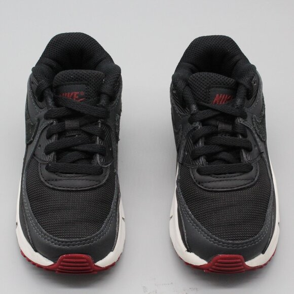 Nike Air Max 90 Kids Size 10C Black White Red Sneakers - Picture 5 of 8